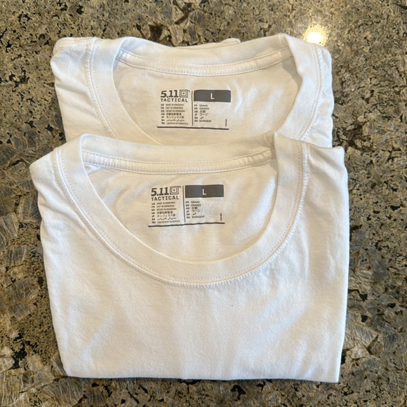 Lot of two men’s 5.11 tactical white crew neck t-shirts. Large. Good condition - Picture 1 of 2